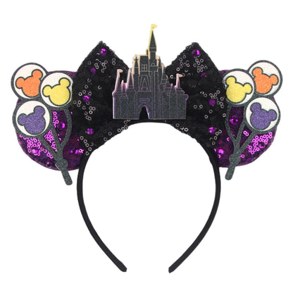 2026Latest Mickey Minnie Ear Headband Sequin Bows For Girl Adult Kids Halloween Party Cosplay Hair Accessories Princess Hairband
