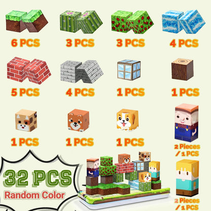 Magnetic Building Blocks Toys with Portable Iron Box STEM Educational Magnet Toys For Kids Boys Girls Gifts