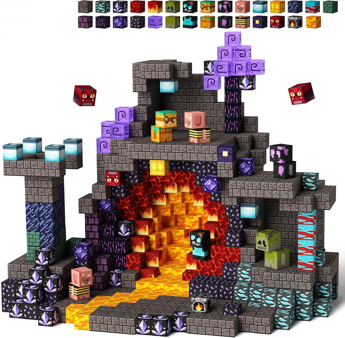 Magnetic Building Blocks Mine World Magnetic Cave World  Brick Cube Toys Set STEM Sensory 2025 Best Gift for Boy Girl Children