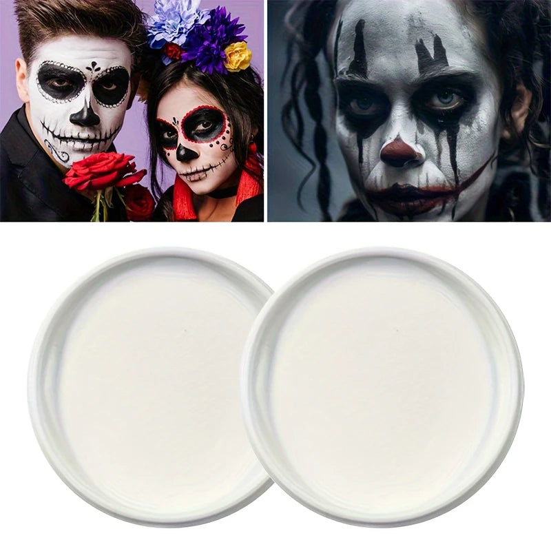 White Black Red Face Body Paint Adult Oil Body Paint Set FX Clown Vampire Skeleton Role Play Halloween Makeup with 6 Brushes