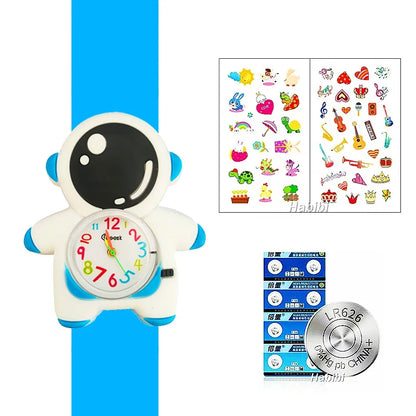 Boys Girls Watches Baby Kindergarten Party Gift Children Study Time Toy Wristwatches Slap Bracelet Clock Cartoon Kids Watches 22
