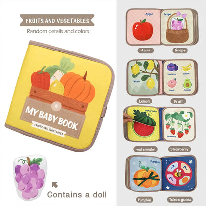 1pcs Montessori Busy Book Baby Early Education Book，Puzzle Toy, Animal Cognitive Fabric Book, Repeated Paste Book & Sensory toys