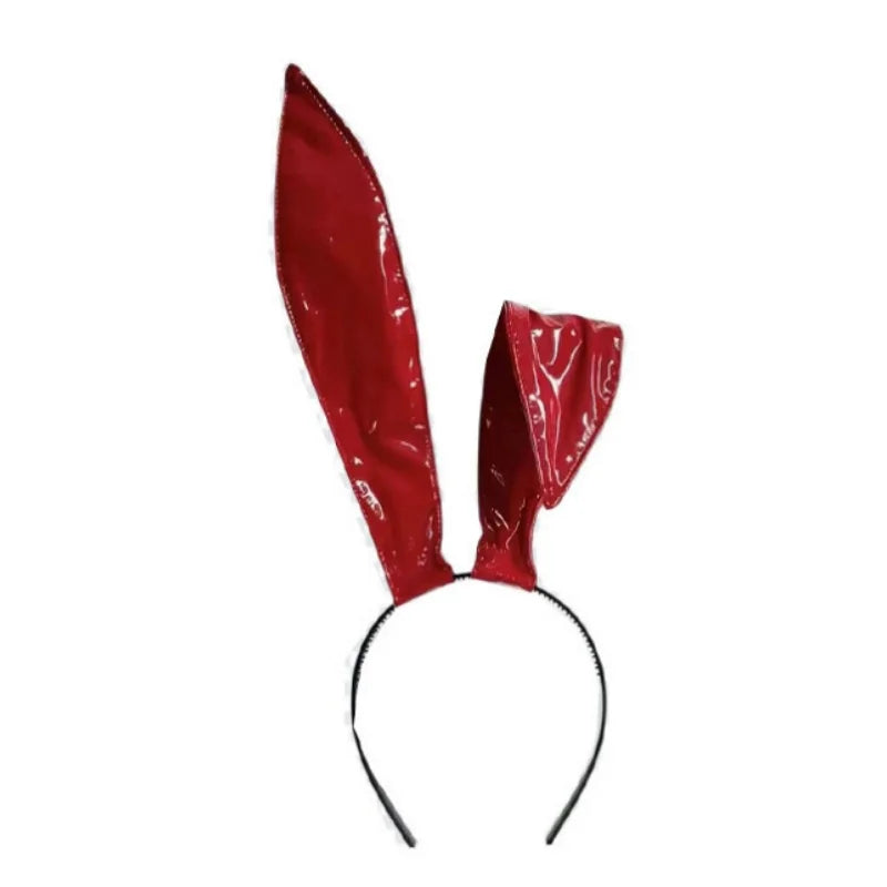 3colors Bunny Ears Headband Leather Rabbit Ear Hairband for Cosplay Halloween Party Hairstyling Accessories Christmas Photo Prop
