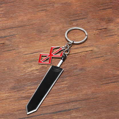 Anime Game Berserk Sword Keychain Cool Dragonslayer Key Ring Bag Backpack Jewelry Decoration for Men Fans Gifts