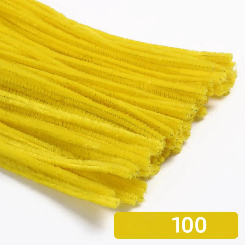 100pcs 30cm Chenille Stems Stick Cleaners Artificial Flower Bouquet Handmade Colorful Chenille Stems Pipe for DIY Craft Supplies