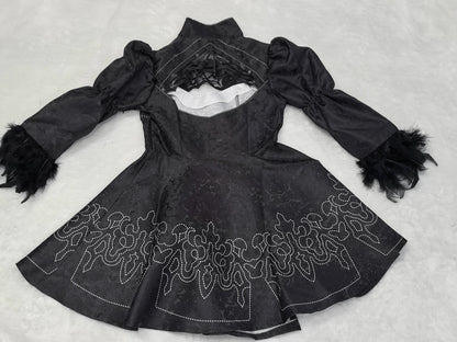 Anime Nier Automata Cosplay 9S Yorha 2B Cosplay Suit Male Women Outfit Wig Disguise Costume Plus Size Fancy Party Black Dress