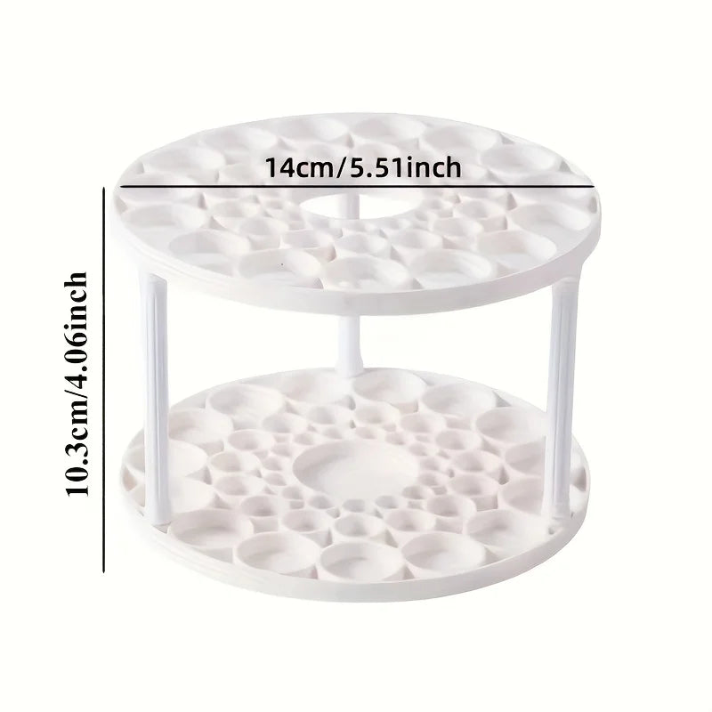 360° Rotating Brush Holder - White Plastic Organizer with Glaze Finish, Space-Saving Design for Art Brushes, Pens, Makeup Tools