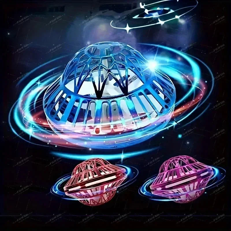 Magic Flying Spinner Ball with LED Glow Lights, 360° Rotating Gyro Hover Orb, Stress Relief Fidget Toys for Teens and Adults