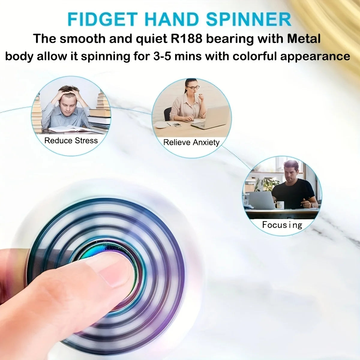 1 piece set colorful fidget spinner for adults zinc alloy stress relief toy office anxiety relief stress relief leisure gift