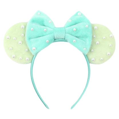 New Trendy Mouse Ears Headband 3.3"Velvet For Girls Soft Bow Hairband Halloween Festival Party Trip DIY Hair Accessories Gifts