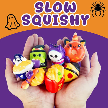 12-72Pcs Halloween Squishies Fidget Halloween Party Favors Stress Relief Non Candy Trick or Treat Spooky Gift Goody Bag Stuffers