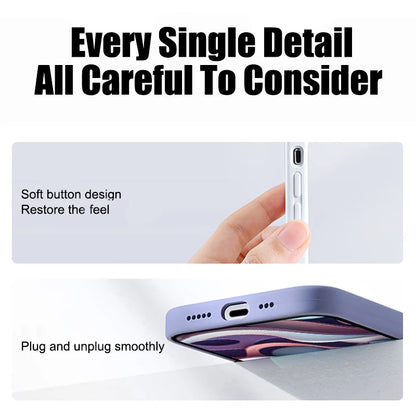 Original Liquid Silicone Phone Case For APPLE iPhone 11 13 12 14 15 16 Pro Max Plus 16E Cases Shockproof Protective Back Cover