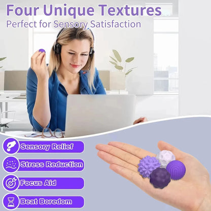 Magnetic Silicone Sensory Balls Worry Balls Autism Calming Fidgeting Toy Fidget Toy Kid Adults Anxiety Relief Stress Sensory Toy