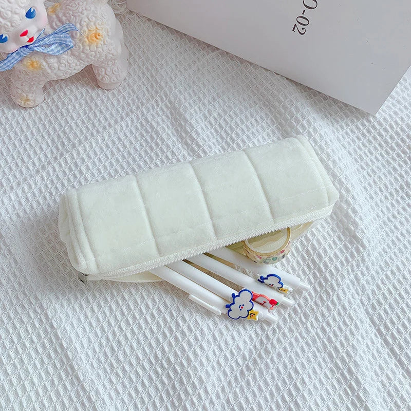 Kawaii Pencil Case Creative Pillow Bag Large Capacity Short fluff Bag for Girls School Supplies Stationery Box Cosmetic Bag