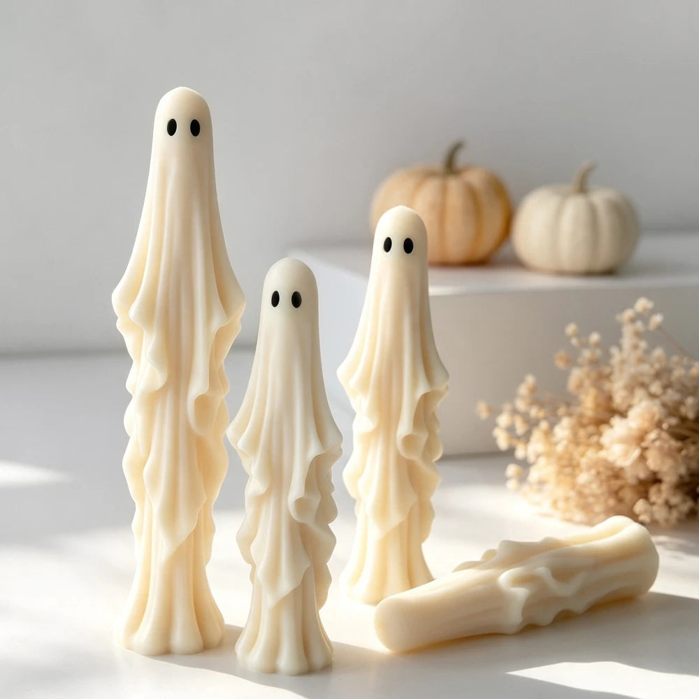 3D Halloween Ghost Skull Pumpkin Candle Silicone Mold DIY for Scented Wax Plaster Resin Soap Spooky Ornament Craft Home Decor Gi