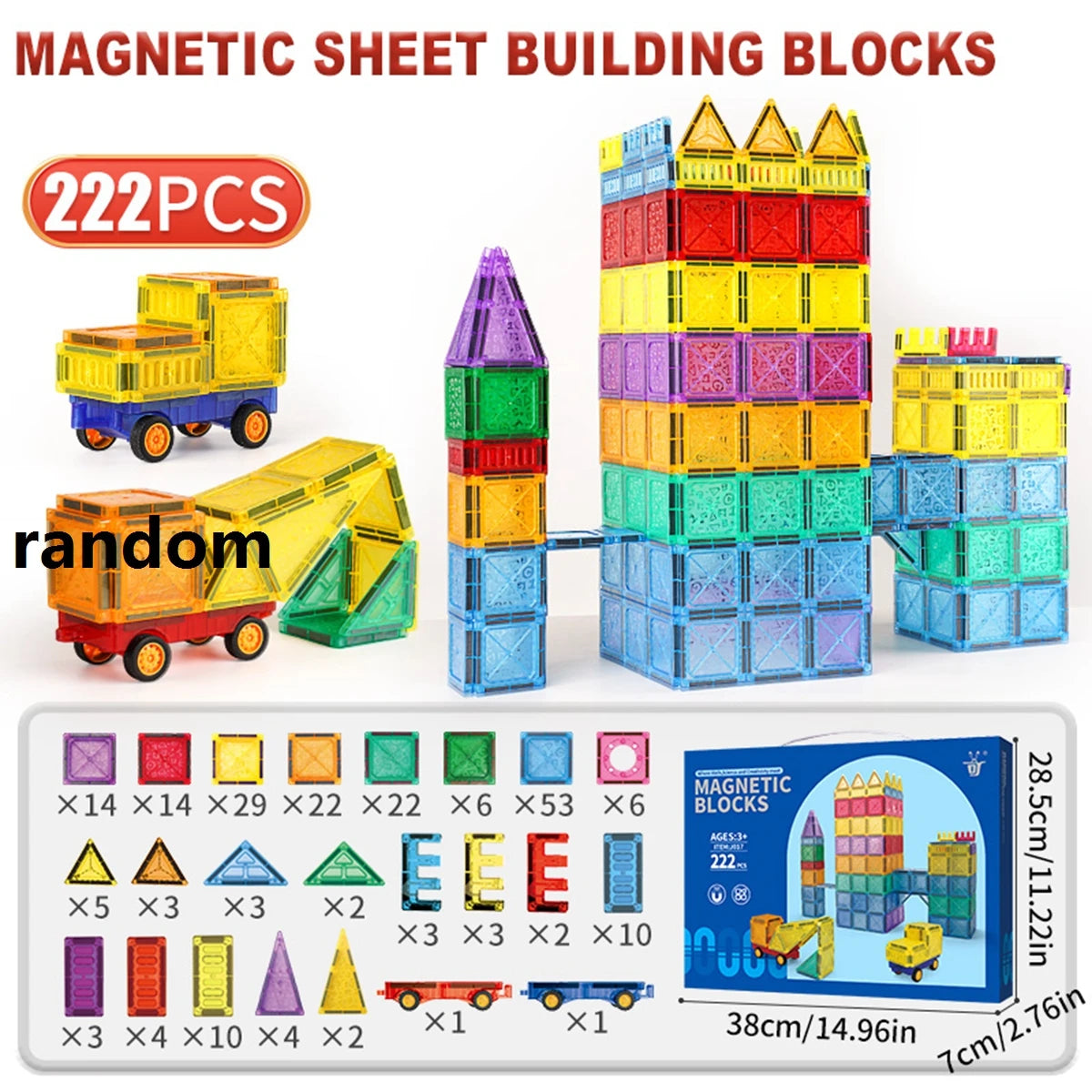 Magnetic Tiles for Kids Ages 3-5 4-8 Magnet Toys for 3 4 5 6 7 8+ Year Old Boys Girls Toddlers Magnetic Building Blocks Preschoo