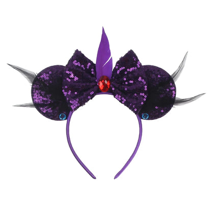 2026 Latest Halloween Cobweb Ears Headband Women Festival DIY Mouse Hairband Kids Party Villains Cosplay DIY Hair Accessories