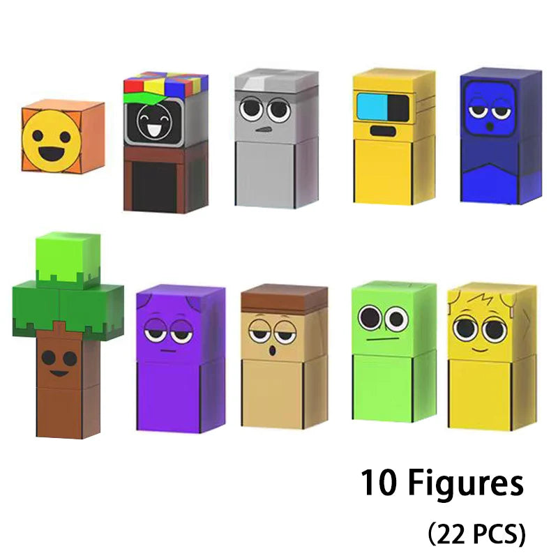 Magnetic Building Block Sprunki Magnet Cube Mine World Kid Gift Set for Boy Girl Children Age 3+ DIY Model STEM Sensory MusicToy
