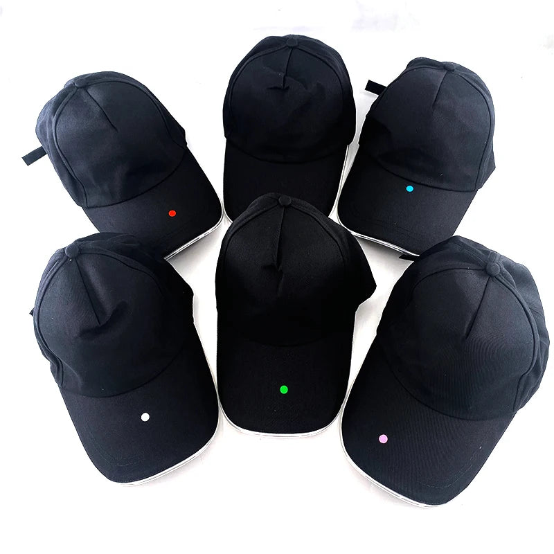 Halloween Adult Hat Led Optical Fibre Cap Baseball Cap NightClub Concert Masquerade Outdoor Fun Event Supplies Rap Summer Hat