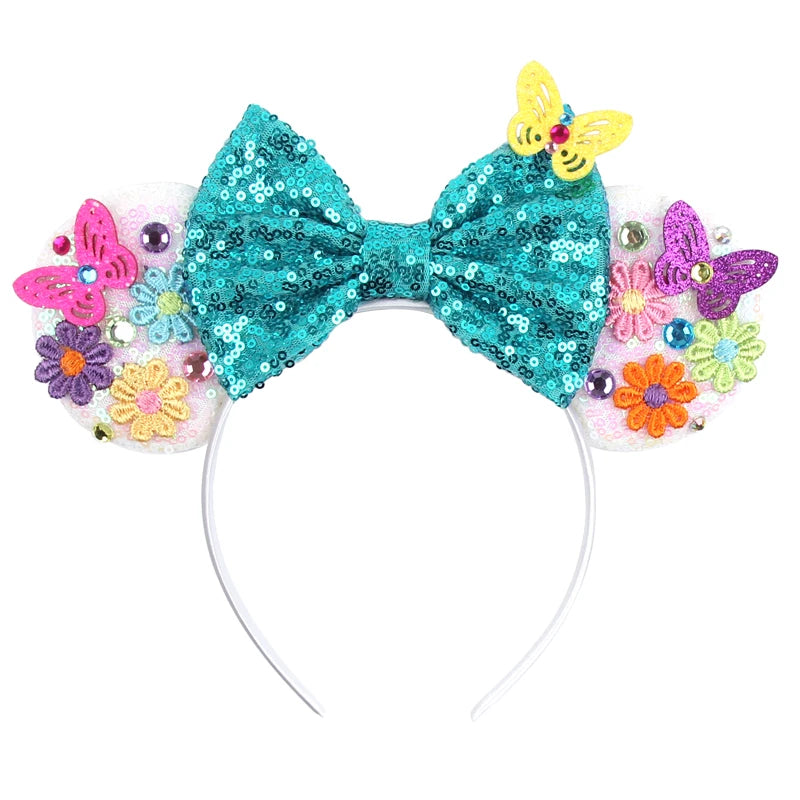 2023 Mouse Ears Headband For Kids Adult Halloween Spider Sequins Bow Hairband Festival Party Cospaly DIY Hair Accessories