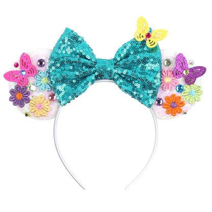 2023 Mouse Ears Headband For Kids Adult Halloween Spider Sequins Bow Hairband Festival Party Cospaly DIY Hair Accessories