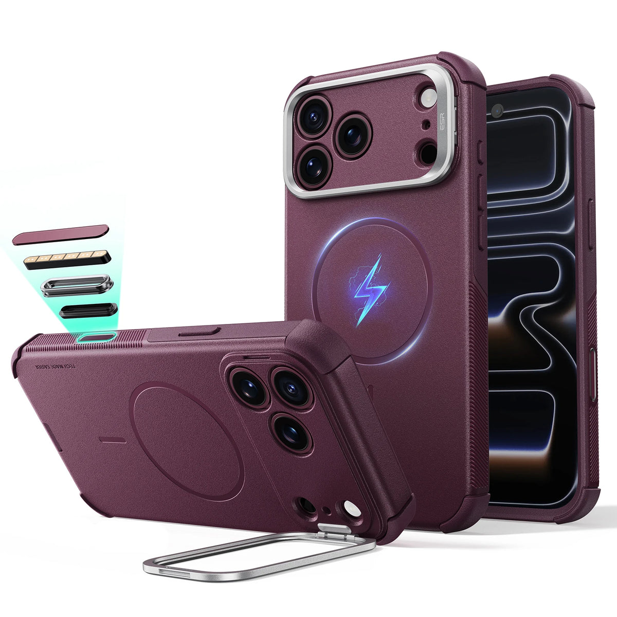 ESR for iPhone 18 Pro Max&17 Pro Max Magnetic Phone Case with Stand 7X Military-Grade Drop Protection for iPhone 17 Pro&18 Pro