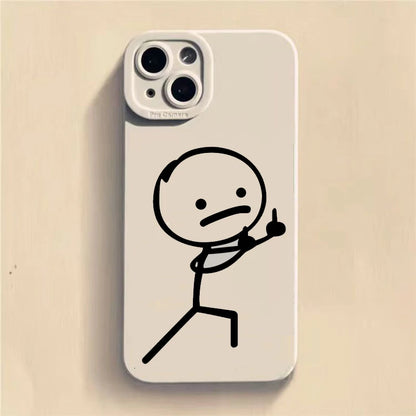Cute Cartoon Matchman Matte Silicone Phone Case For iPhone 18 16 11 12 13 14 15 17 Pro Max XR XS X 7 8 Plus 16E Soft Back Cover