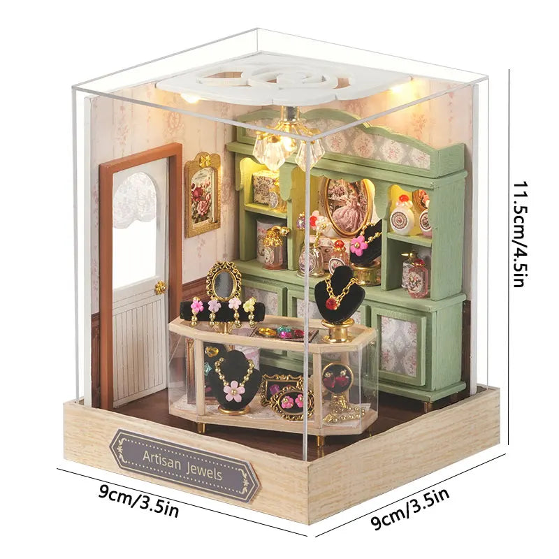 Mini Doll House DIY 3D Puzzle Assembly Building Model Toys Home Bedroom Decoration With Furniture Wooden Craft Gifts DollHouses