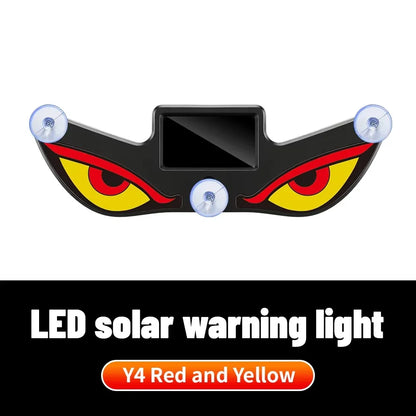 Solar Power Car Decorative Lamps Demon Eyes Light Cool Flashing Warning Light Dynamic Safety Vehicle Signal Lights for Halloween