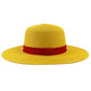 Brdwn Unisex Flat Straw Hat Neck String Cosplay Japanese Cartoon Props Hat