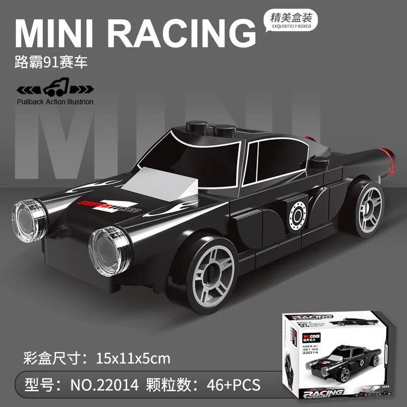 Racing Car Bus Engineering Vehicle Ambulance Pull Back Model Building Blocks Brick Toys Children Boys Compatible With Lego