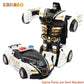 Transformable Robot Sports Car Toys, No Batteries, Educational Kids Gift, Colorful Model Vehicle for Play Learning
