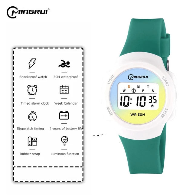 Kids Sport Watches Alarm Stopwatch Children Digital Watch For Boys Girls 30M Waterproof Pink Student Electronic Wristwatch