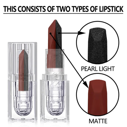 Lipstick Waterproof Long Lasting Moisturizing Matte Non-stick Cup Pearlescent Diamond Lip Tint Red Sexy Lips Makeup Halloween