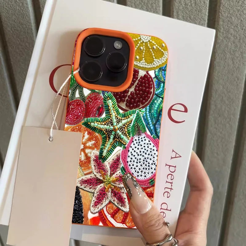 Retro Fruit Pattern Phone Case For iPhone 17 18 Pro Max 16 15 14 13 12 11 Pro Max 16e X XR XS Max 15 14 Plus Shockproof Cover