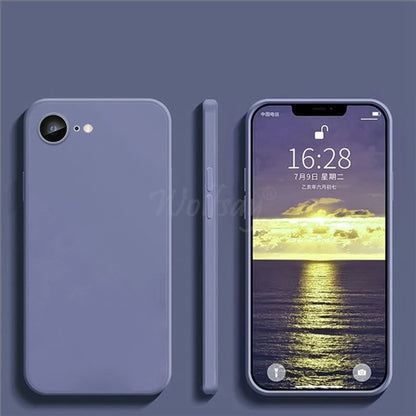 For iPhone 16e Case Liquid Silicone Plain Rubber Funda Phone Protector Case For iPhone 17e Cover For iPhone 17 E 16 E SE 4 Case