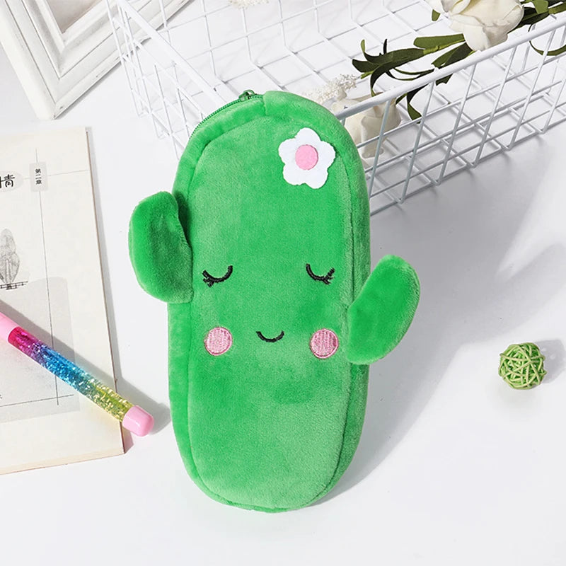 1 PCS 20CM Kawaii Cartoon Animals Plush Pouch Pencil Case Bag Key Chain Coin Purse Wallet Case Pouch Bag School Supplies Gift