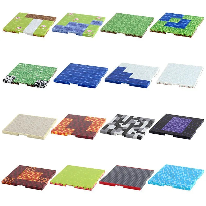 Magnetic Base Plate Variety Baseplates Match Mine World Magnetic Building Blocks Toys for Boys and Girls 3+ DIY Children Toy