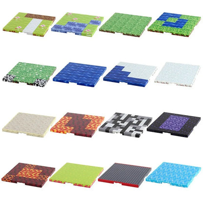 Magnetic Base Plate Variety Baseplates Match Mine World Magnetic Building Blocks Toys for Boys and Girls 3+ DIY Children Toy