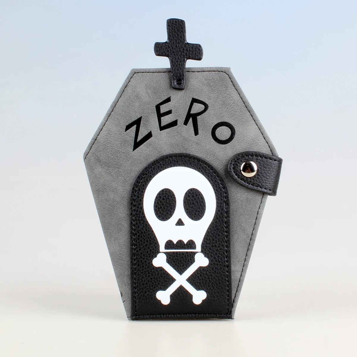 Women's Niche Coffin Shaped Handbag Wallet Double Fold Zero Wallet Unique Halloween Gift