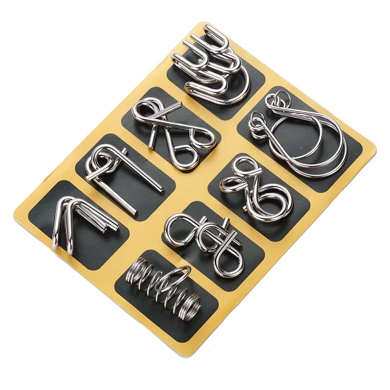Creative Classic IQ Metal Brain Teaser Magic Baffling Puzzles Game Toys for Children Adults Funny Kids Gifts