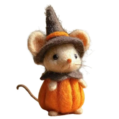 Wool Felt Pocket Handmade Diy Material Finished Product Set Halloween Cute Ghost Pumpkin Mouse Felt Finished Product