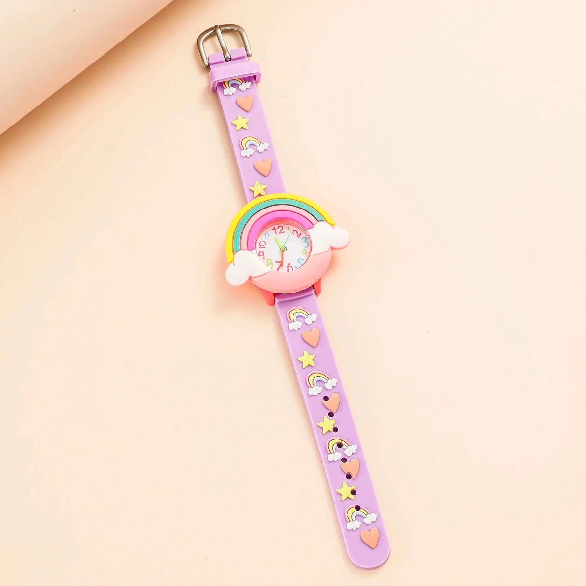 New Rainbow Cloud Printed Silicone Band Children's Watch Girl Cute Cartoon Quartz Watch Kids Watches Boys Girl Watche