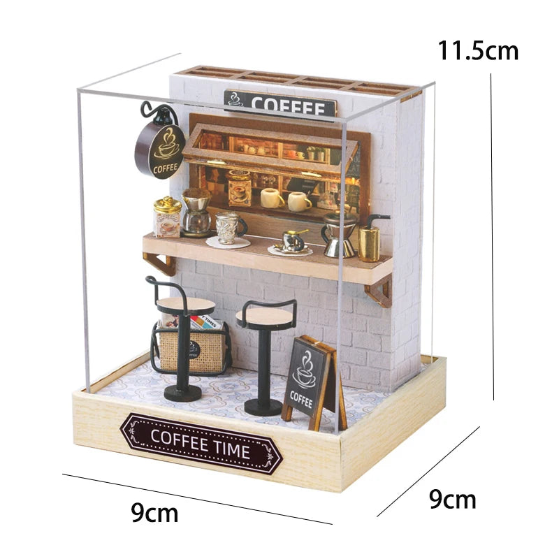 DIY Miniature Doll House 3D Puzzle Small House Assembly Building Model Kit Toys Home With Furniture Lighting Wooden Crafts Gifts