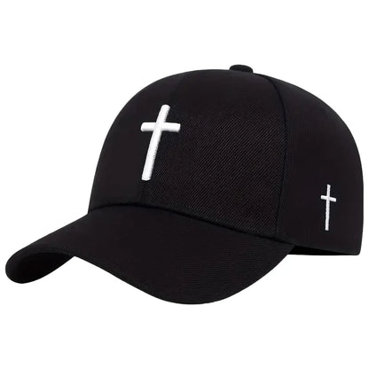 1pc autumn and winter casual simple hip hop faith cross embroidery baseball cap, Halloween party fashion accessory, sunshade lig