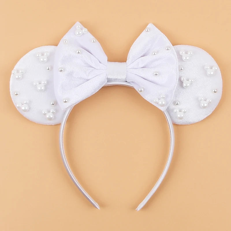 New Trendy Mouse Ears Headband 3.3"Velvet For Girls Soft Bow Hairband Halloween Festival Party Trip DIY Hair Accessories Gifts