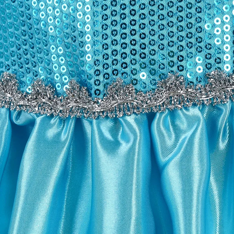 Girls Halloween Cosplay Princess Vestidos Elsa Costume Snow Queen Dress Up Kids Role-play Carnival Children Birthday Party Dress