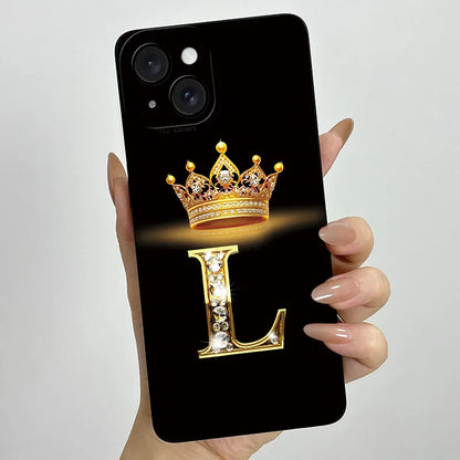 For Apple iPhone 15 Plus Case iPhone15 Pro Crown Letter Cover Soft Liquid Phone Case For iPhone 15 Pro Max iPhone15 Fundas Coque