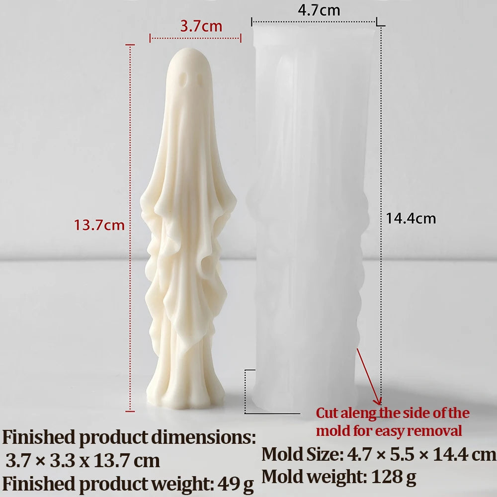 3D Halloween Ghost Skull Pumpkin Candle Silicone Mold DIY for Scented Wax Plaster Resin Soap Spooky Ornament Craft Home Decor Gi