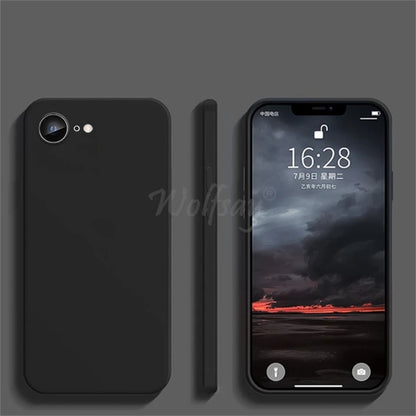For iPhone 16e Case Liquid Silicone Plain Rubber Funda Phone Protector Case For iPhone 17e Cover For iPhone 17 E 16 E SE 4 Case